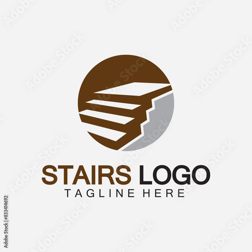 Stairs icon logo design vector illustration template