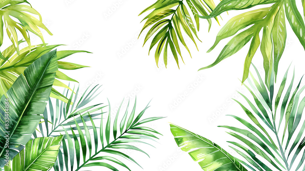 The image shows lush green tropical leaves with dark background, which can be used as background for any project. The image shows lush green tropical leaves with dark background, which can be used as background for any project.