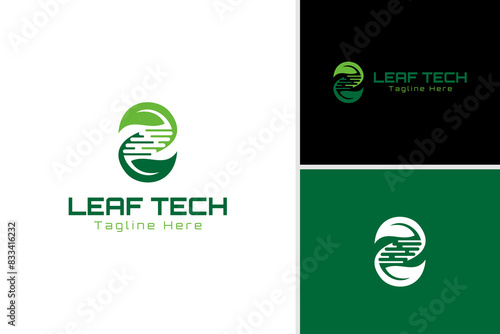 Abstract letter Z nature logo. Leaf DNA logo design. Healthcare logo design template photo