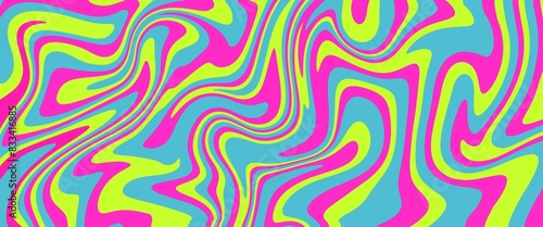 Abstract colorful retro style groovy psychedelic background banner