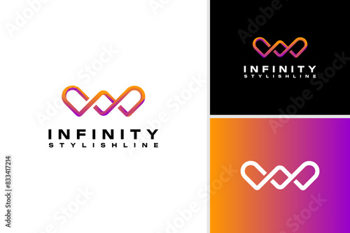 Letter W infinity logo design template