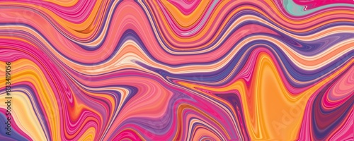 Abstract colorful liquid marble groovy flow psychedelic background banner