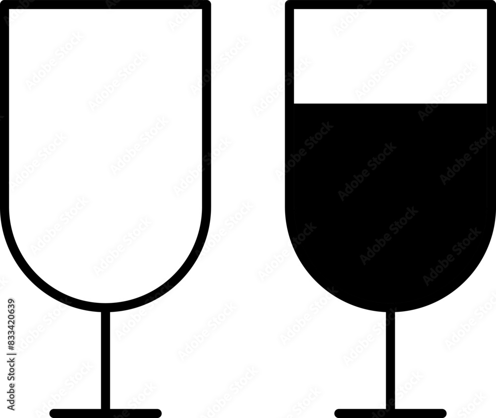Drink glasses line icon. Wineglass icon set. Champagne glass. Vector illustration. Drink glasses line icon. Wineglass icon set. Champagne glass. Vector illustration.