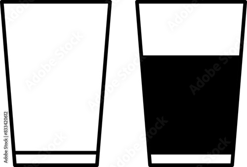 Drink glasses line icon. Wineglass icon set. Champagne glass. Vector illustration.