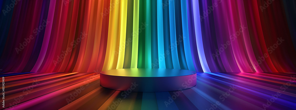 Fototapeta premium Rainbow Curtains Backdrop for Stage