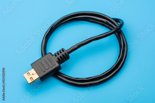 Ethernet Cable Isolated on Solid Background.