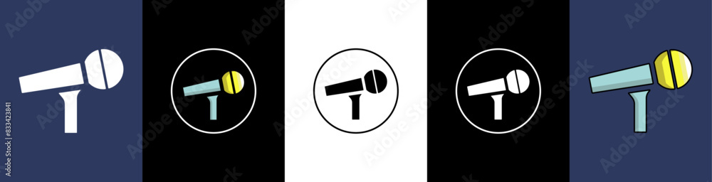 Karaoke Icon set. karaoke mic icons. vector illustration concept Karaoke Icon set. karaoke mic icons. vector illustration concept