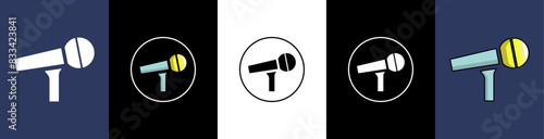 Karaoke Icon set. karaoke mic icons. vector illustration concept