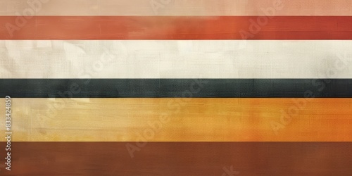 Retro Abstract Design with Layered Horizontal Stripes in Warm Tones. Minimalist Background photo