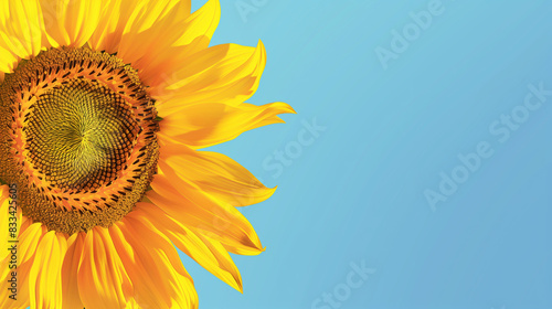 A bright yellow sunflower blooms against the clear blue sky  symbolizing hope and positivity in the summer season. Sunflowers add warmth to your phone wallpaper with their vibrant colors and intricate