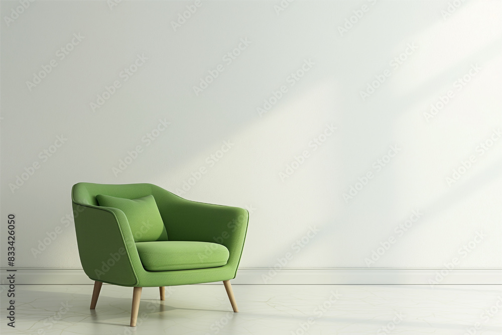 Armchair Interior Design against White Wall Armchair Interior Design against White Wall