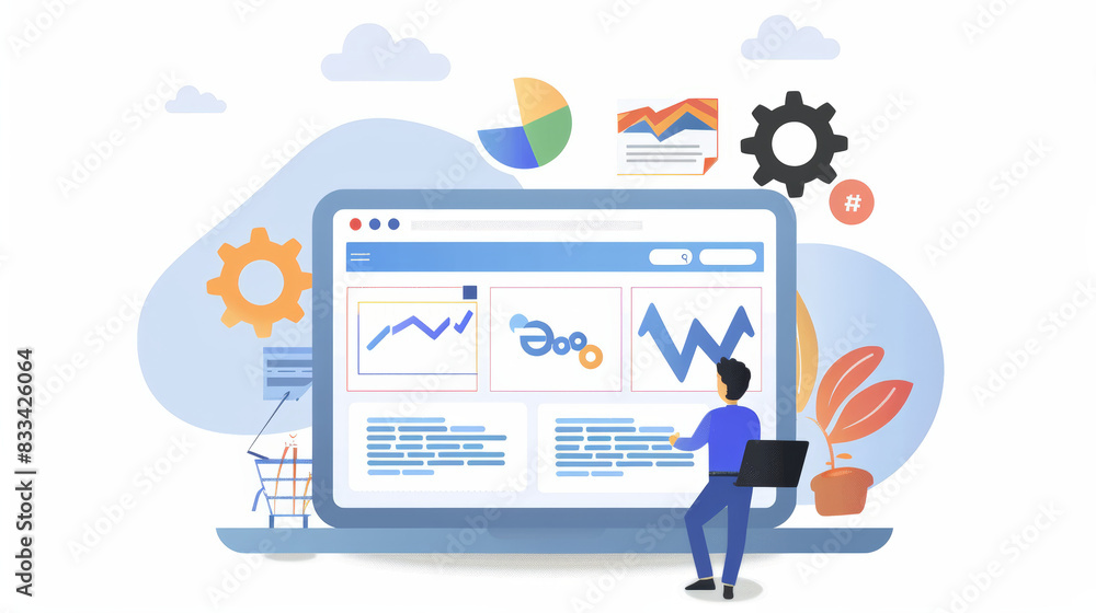 businessman use laptop to analyze seo search engine businessman use laptop to analyze seo search engine