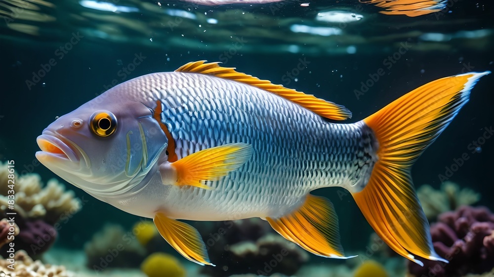 Fish underwater close-up Fish underwater close-up