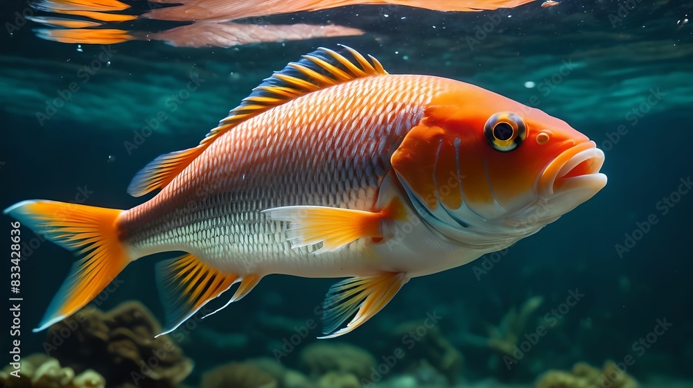 Fish underwater close-up Fish underwater close-up