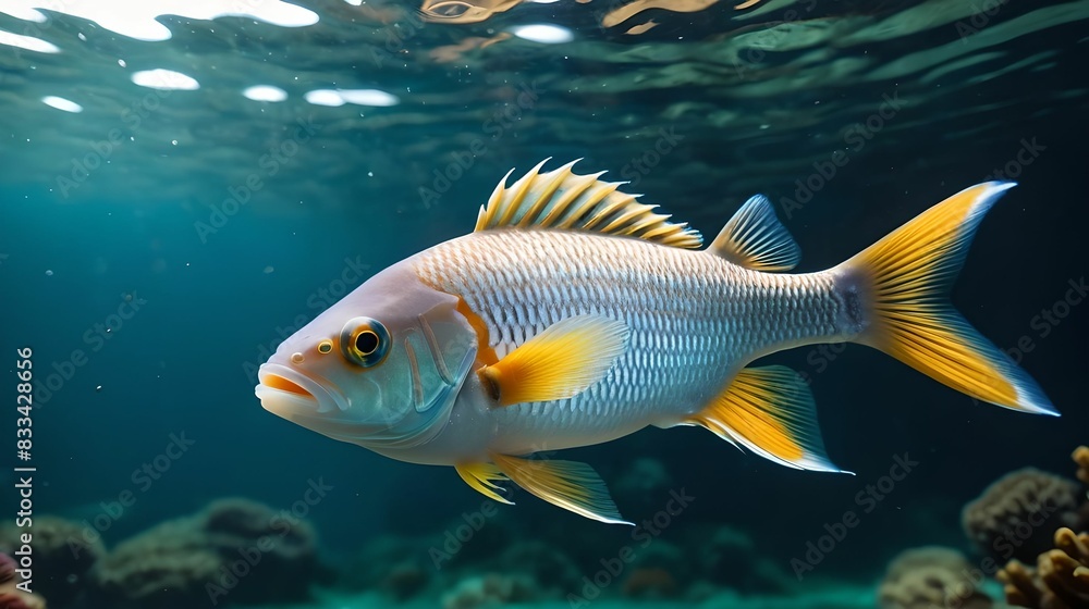 Fish underwater close-up Fish underwater close-up