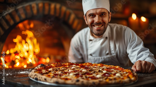 chef with pizza