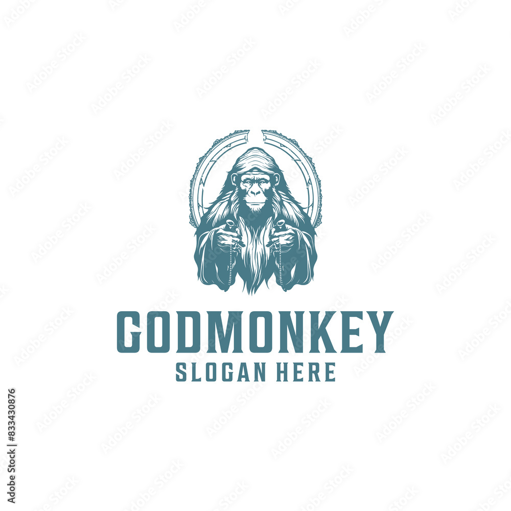 Monkey god logo vector illustration Monkey god logo vector illustration