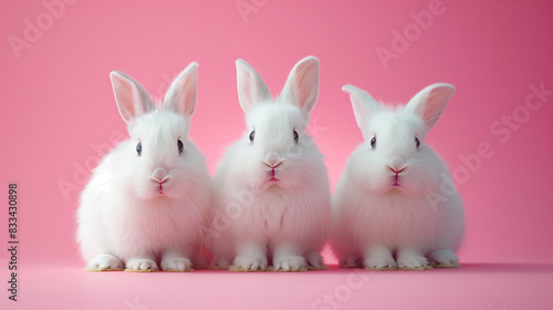 group of white rabbits