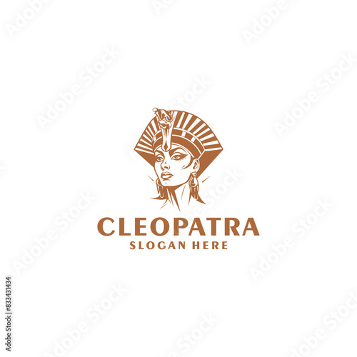Cleopatra head logo vector illustration