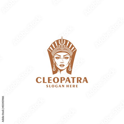 Cleopatra head logo vector illustration