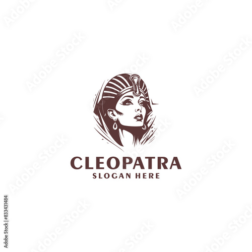 Cleopatra head logo vector illustration