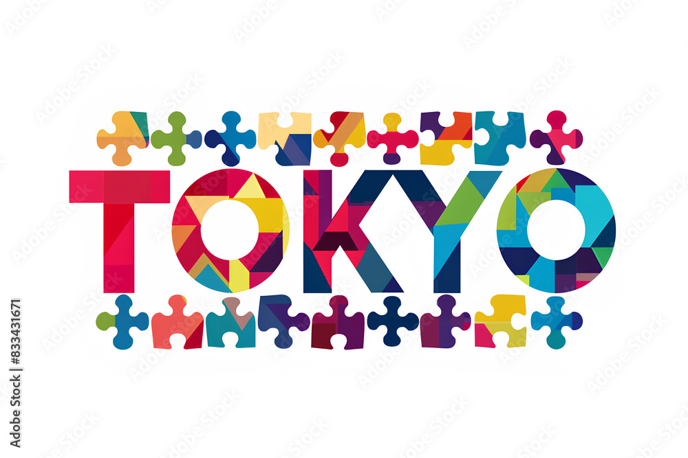 Fototapeta premium 東京(TOKYO)カラフルな英文ロゴ