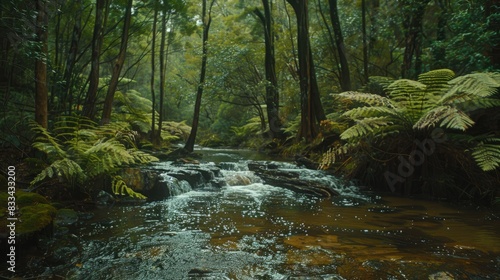 A stream within a forest in Tasmania