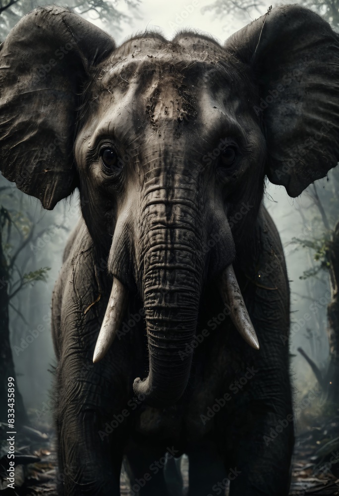 Fototapeta premium Elephant in the Jungle