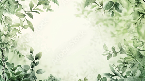 Wallpaper Mural A green background with leaves and branches. The background is a forest with a lot of green foliage Torontodigital.ca