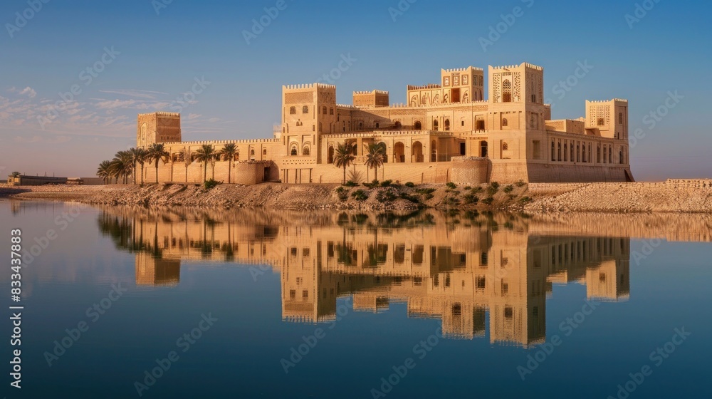 The majestic Salwa Palace, a part of the At-Turaif UNESCO World Heritage site in Diriyah, Saudi Arabia