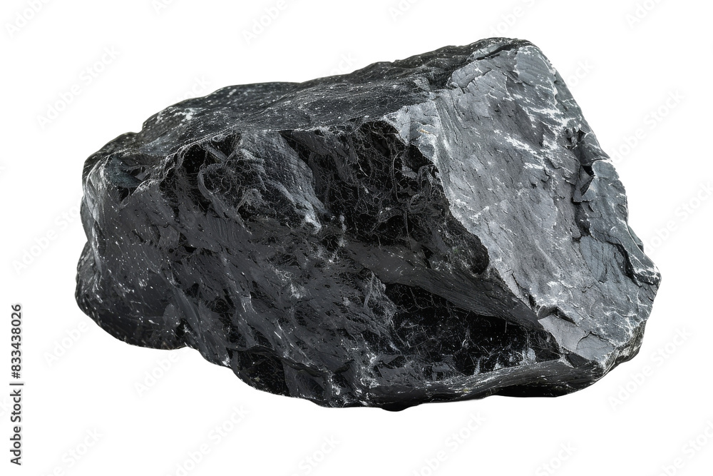 Obraz premium [Transparent Background PNG]Black Stone Mineral on transparent background