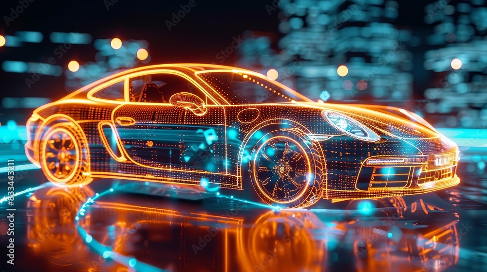 a car's software shaped with light a car's software shaped with light