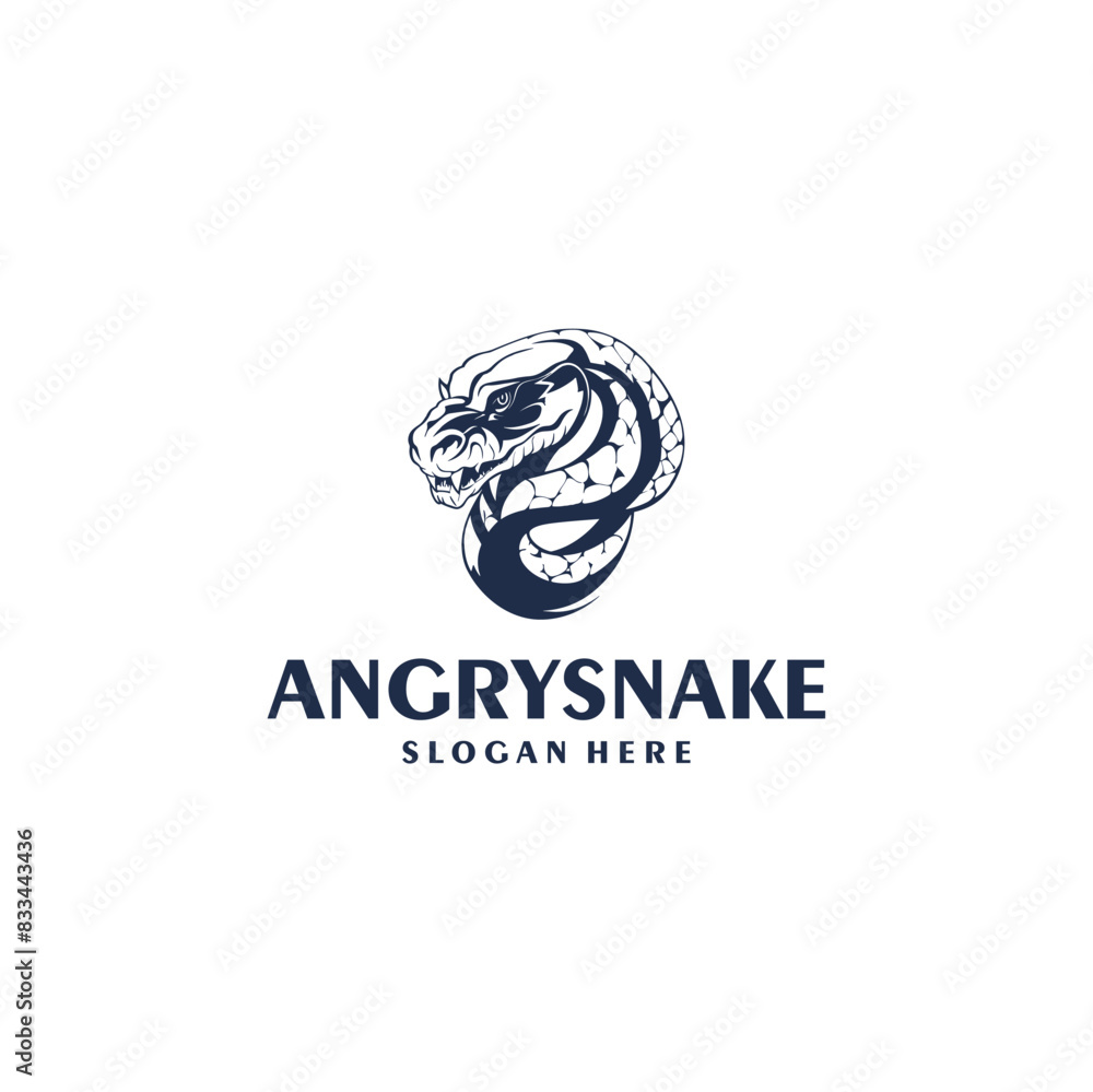 Angry snake logo vector illustration