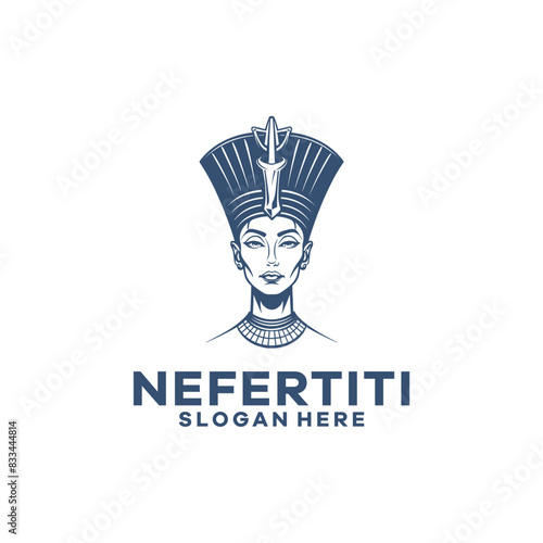 Nefertiti head logo vector illustration
