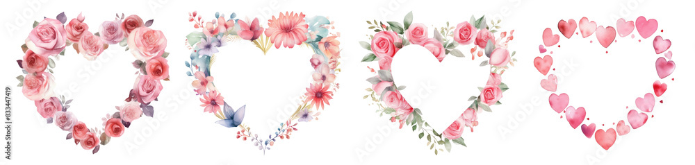 Watercolor illustration of a flowers frame png on transparent background Watercolor illustration of a flowers frame png on transparent background
