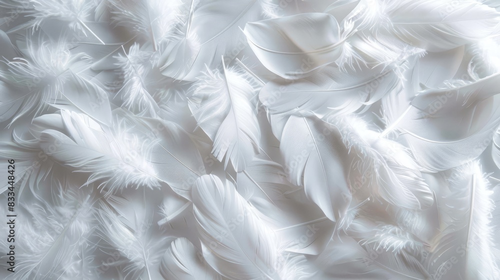 Background of white feathers Background of white feathers