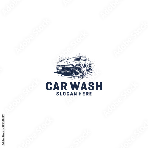 Car wash logo vector illustration