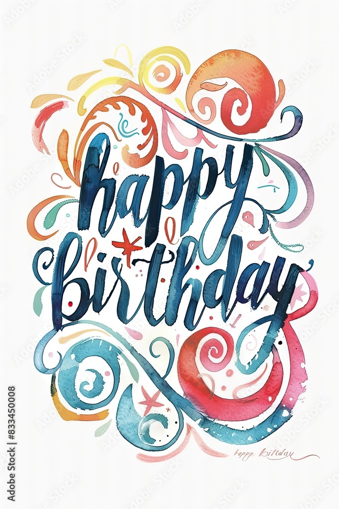 inscription happy birthday on a white background. Selective focus inscription happy birthday on a white background. Selective focus