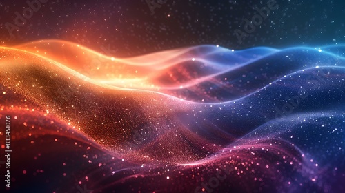 Colorful abstract glowing particles background