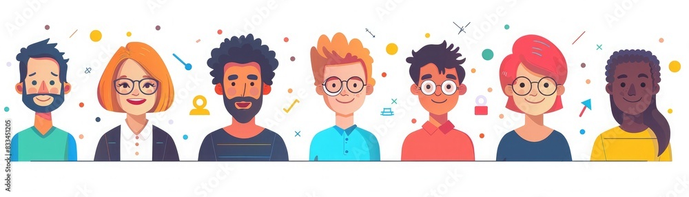 Diverse cartoon illustrations of people with different hairstyles, skin tones, and expressions showcasing unique styles and personalities.