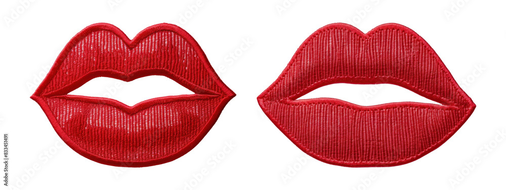 Obraz premium Red lip png on transparent background