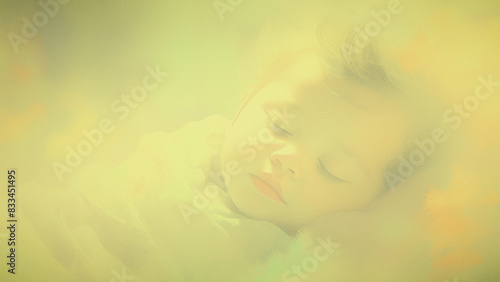 癒される赤ちゃんの寝顔　背景素材