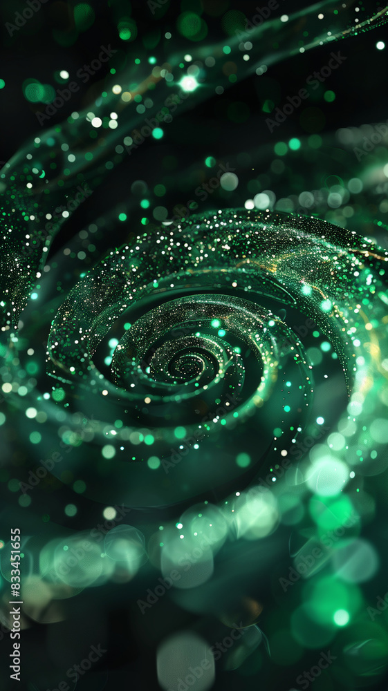 Glitter Green Magic Swirl Clipart on Black Background. Suitable for cosmetic, holiday or scientific space design projects. Glitter Green Magic Swirl Clipart on Black Background. Suitable for cosmetic, holiday or scientific space design projects.