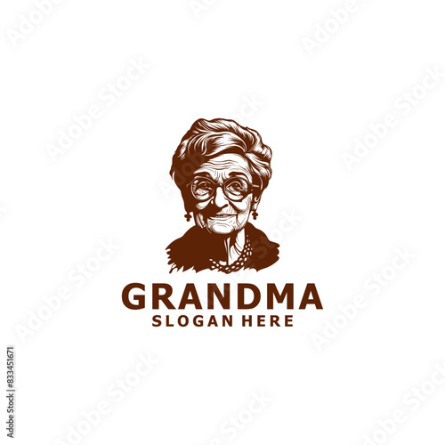 Grandma's head logo vector illustration