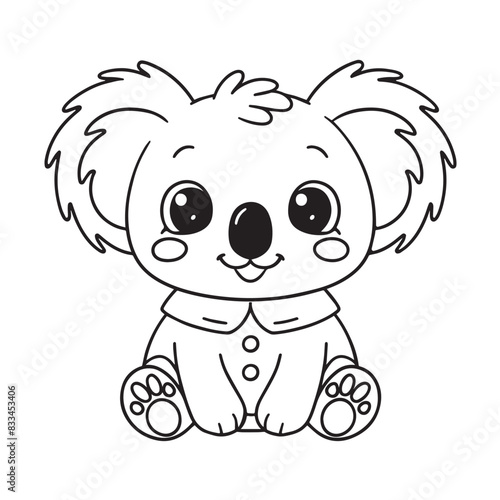 Wallpaper Mural Cute koala sitting cartoon coloring page illustration vector Torontodigital.ca