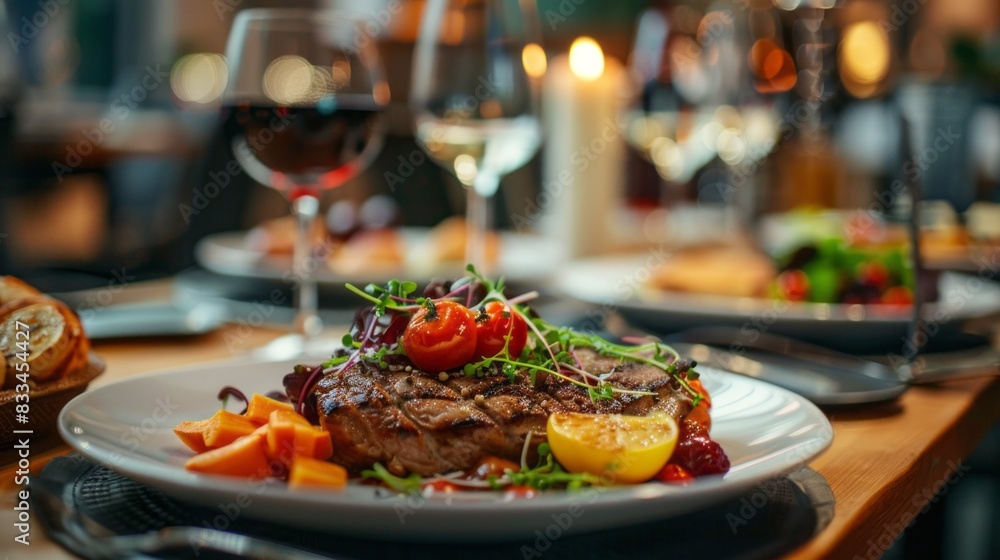 Gourmet Food on the table, Dishes, Lunch, dinner in the Restaurant, Haute Cuisine. Gourmet Food on the table, Dishes, Lunch, dinner in the Restaurant, Haute Cuisine.