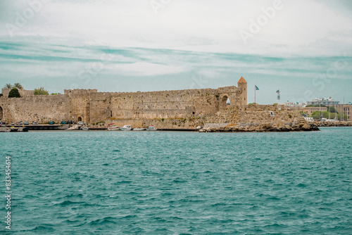 Rhodes Island, Greece, a symbol of Rhodes, of the famous Knights Grand Master Palace (also known as Castello) in the Medieval town of rhodes.