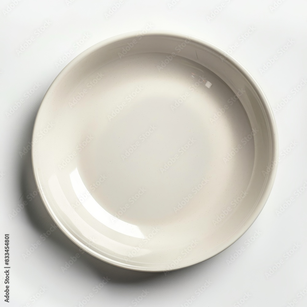 elegant white plate on a white background. elegant white plate on a white background.