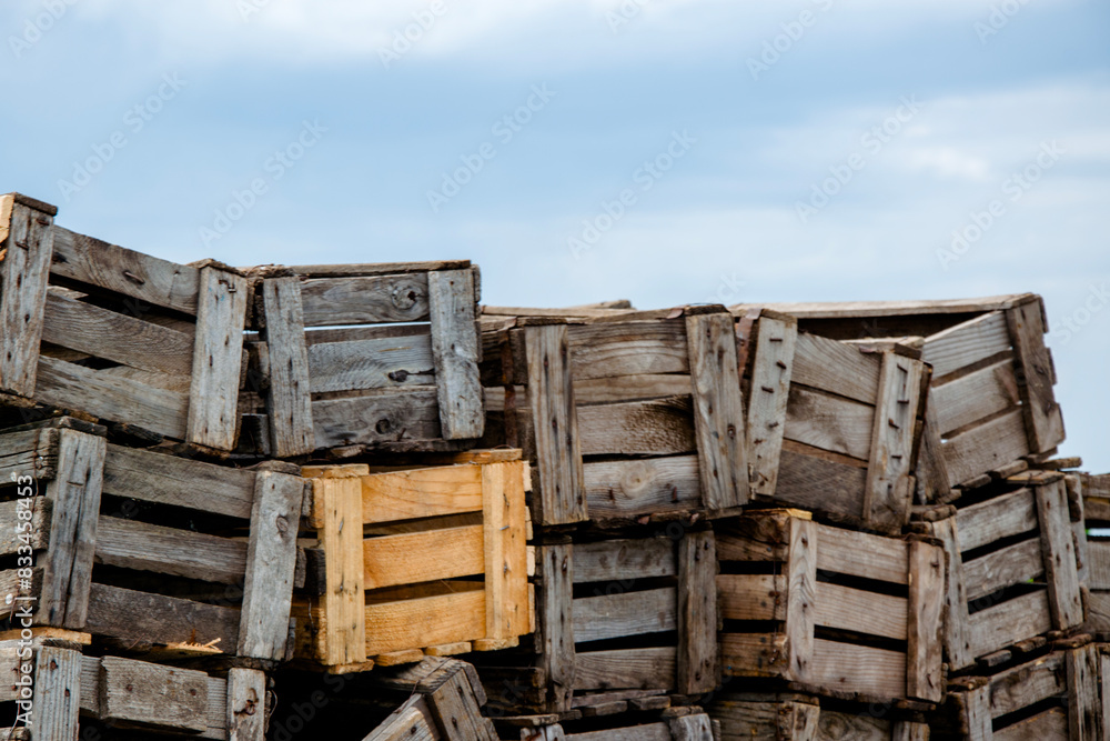 Wooden crates, pallets, shipping, storage, warehouse, logistics, industry, business, commerce