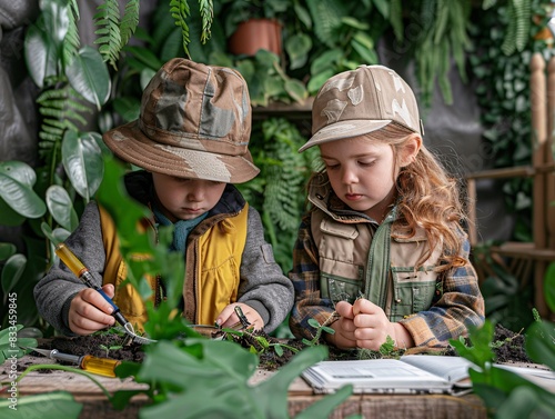 Young Environmental Researchers Exploring Nature in Studio Setting
